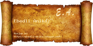 Ebedli Anikó névjegykártya